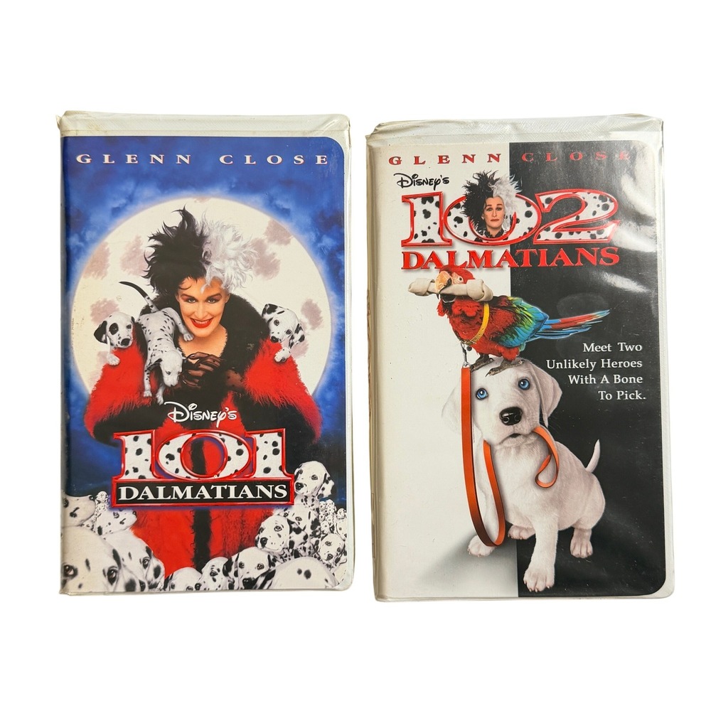 Disney 101 & 102 Dalmatians VHS Kids Family Cartoon Classic Movies Vintage